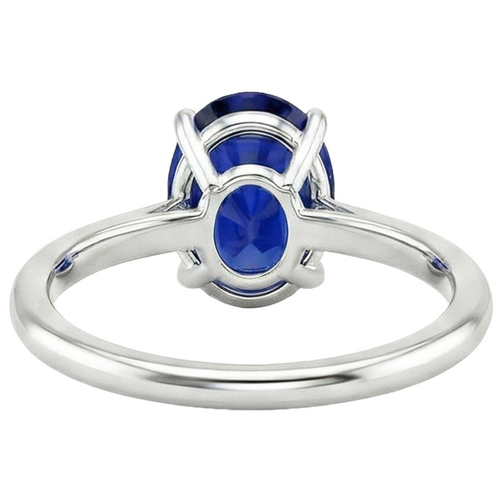 Solitaire Wedding Ring White Gold Blue Sapphire 3 Carats
