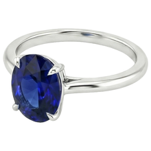 Solitaire Wedding Ring White Gold Blue Sapphire 3 Carats