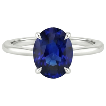 Solitaire Wedding Ring White Gold Blue Sapphire 3 Carats