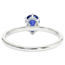 Solitaire White Gold Ring Teardrop Style Pear Blue Sapphire 2 Carats