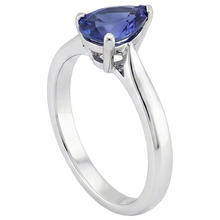 Solitaire White Gold Sri Lankan Sapphire Ring 2.50 Carats