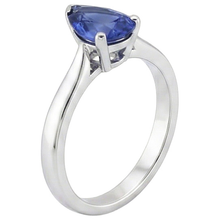 Solitaire White Gold Sri Lankan Sapphire Ring 2.50 Carats