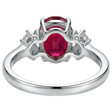 Solitaire With Accent 1.70 Ct. Ruby And Natural Earth Mined DIAMOND ( NOT LAB GROWN )s Ring White Gold 14K