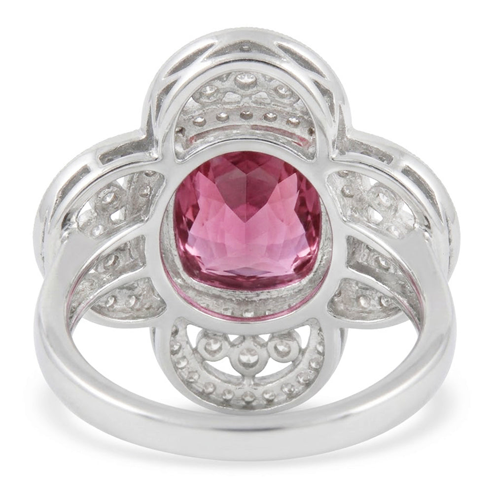 Solitaire With Accent 12 Carats Kunzite With Natural Earth Mined Diamonds Ring Gold