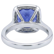 Solitaire With Accent 18 Ct Tanzanite With Natural Earth Mined Diamonds Ring White Gold