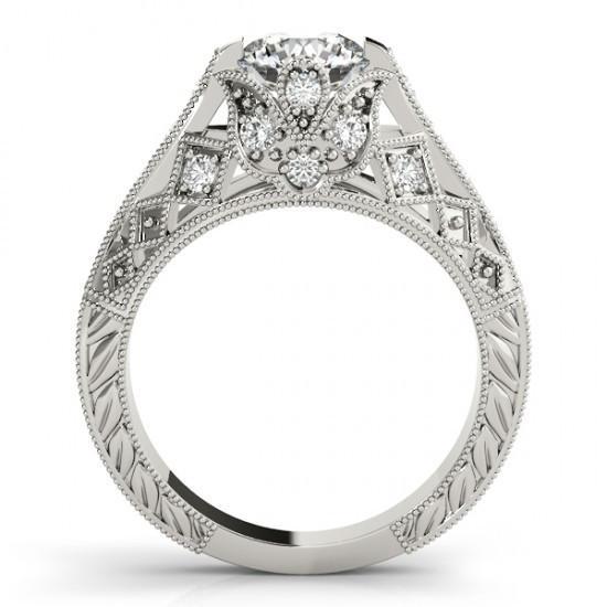 Solitaire With Accent 1.50 Ct. Real Diamond White Gold 