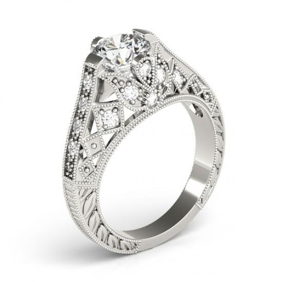 Solitaire With Accent 1.50 Ct. Real Diamond  Engagement Ring