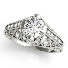 Solitaire With Accent 1.50 Ct. Real Diamond White Gold Engagement Ring