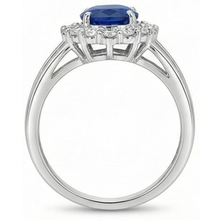 Solitaire With Accent 2.40 Carats Ceylon Sapphire With Natural Earth Mined Diamonds Ring