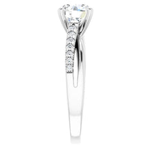 Solitaire With Accent 2.20 Carats Real Diamonds Ring White Gold 14K
