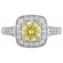 Solitaire With Accent 3.5 Ct Yellow Sapphire And Natural Earth Mined Diamonds Ring