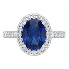 natural round sapphire 3.50ct ring close up detail