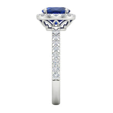 natural round sapphire 3.50ct ring profile view