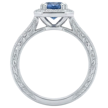 natural round sapphire 3.75ct ring profile view