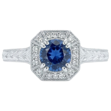 natural round sapphire 3.75ct ring close up detail