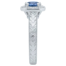 natural round sapphire 3.75ct ring top view