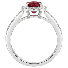 Solitaire With Accent 3.85 Carats Ruby And Natural Earth Mined Diamonds Ring 14K WG