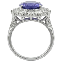 Solitaire With Accent 7.25 Ct. Tanzanite And Natural Earth Mined Diamonds Ring