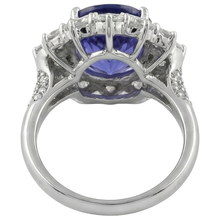 Solitaire With Accent 7.25 Ct. Tanzanite And Natural Earth Mined Diamonds Ring