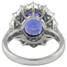 Solitaire With Accent 7.25 Ct. Tanzanite And Natural Earth Mined Diamonds Ring