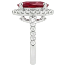Solitaire With Accent 7 Ct. Ruby And Natural Earth Mined Diamonds Ring White Gold 14K