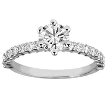 Solitaire With Accent Round Cut 3.85 Carats Real Diamonds Wedding Ring
