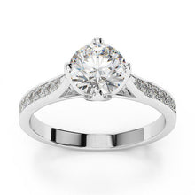 Solitaire With Accent Sparkling 2.85 Carats Genuine Diamonds Ring White Gold