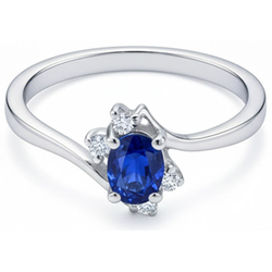 Natural Sapphire Ring 1.90ct - White Gold 14K