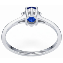 natural round sapphire 1.90ct ring with diamond accents
