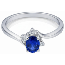natural round sapphire 1.90ct ring top view