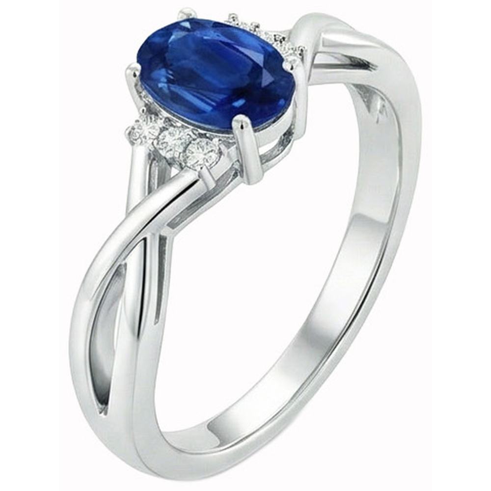 natural round sapphire 1.80ct ring close up detail