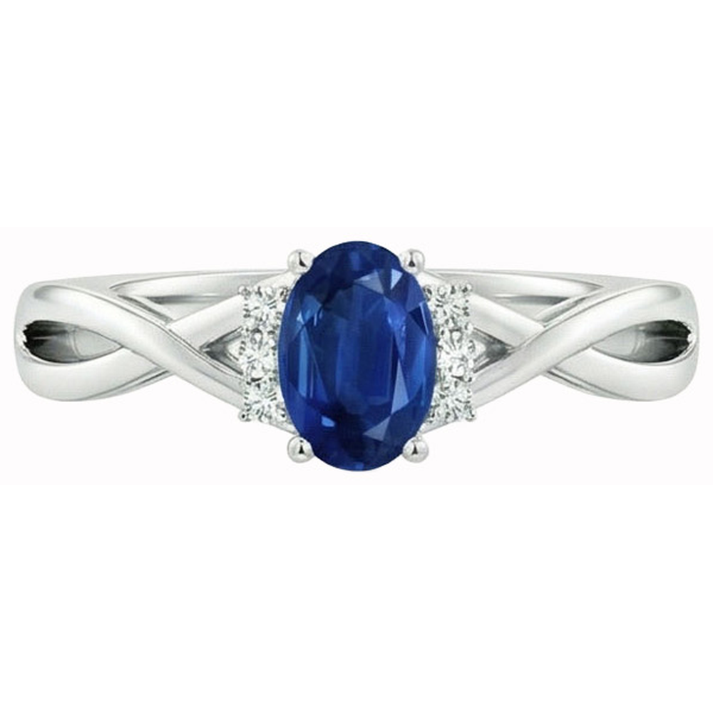 natural round sapphire 1.80ct ring side angle