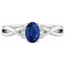 natural round sapphire 1.80ct ring side angle