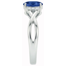 natural round sapphire 1.80ct ring top view