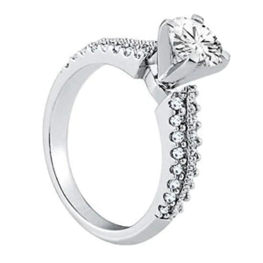 Solitaire With Accents 1.05 Carats Natural Diamonds Engagement Fancy Ring