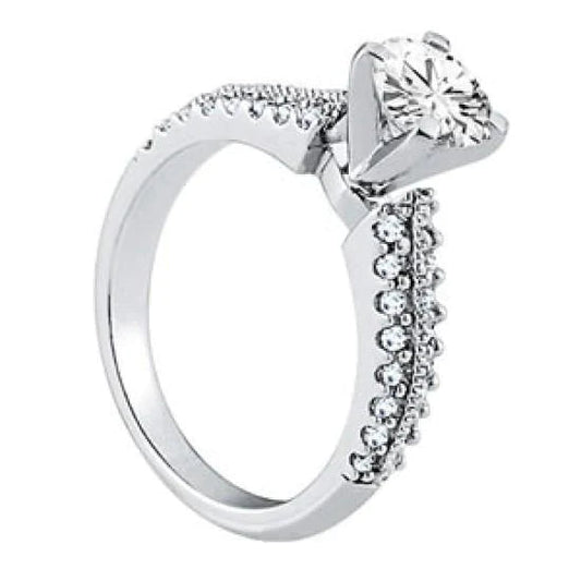 Solitaire With Accents 1.05 Carats Natural Earth Mined Diamonds Engagement Fancy Ring