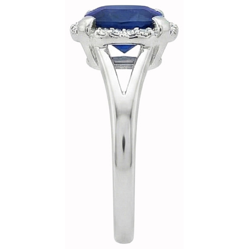 Solitaire With Accents 2.50 Ct Sri Lankan Sapphire And Natural Earth Mined DIAMOND ( NOT LAB GROWN )s Ring