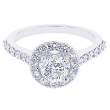 Solitaire With Accents 2.10 Carats Real Diamond Halo Ring