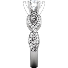 Solitaire With Accents 2.11 Carat Round Real Diamond Fancy Ring WG 14K