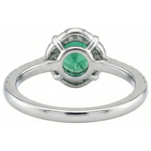 Solitaire With Accents 3.40 Ct Green Emerald And Natural Earth Mined DIAMOND ( NOT LAB GROWN )s Ring White Gold 14K