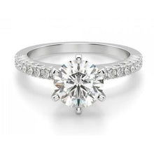 Solitaire With Accents 3.20 Carats Natural Diamond Engagement Ring