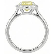 Solitaire With Accents 4 Carats Yellow Sapphire Ring White Gold 14K