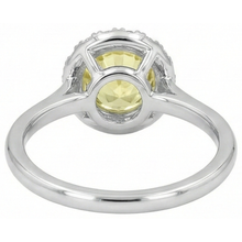 Solitaire With Accents 4 Carats Yellow Sapphire Ring White Gold 14K