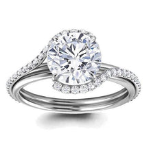 Solitaire With Accents 5 Carats Round Cut Real Diamonds Ring White Gold 14K