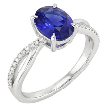 Solitaire With Accents Anniversary Ring Blue Sapphire 3.50 Carats