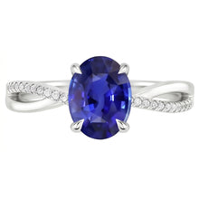 Solitaire With Accents Anniversary Ring Blue Sapphire 3.50 Carats