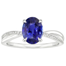 Solitaire With Accents Anniversary Ring Blue Sapphire 3.50 Carats