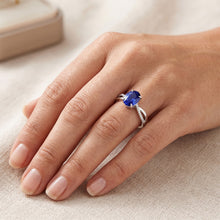 Solitaire With Accents Anniversary Ring Blue Sapphire 3.50 Carats