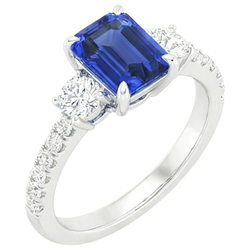 Natural Sapphire Ring 5ct - White Gold 14K