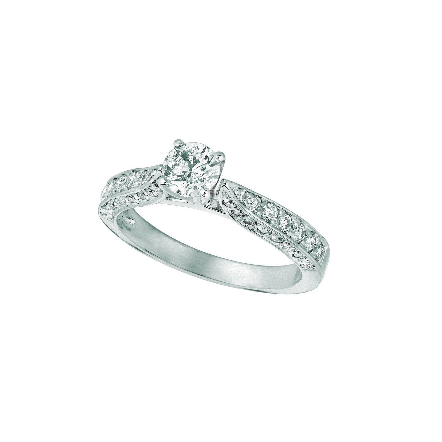 Solitaire With Accents Natural Diamond Fancy Ring 1 Carats